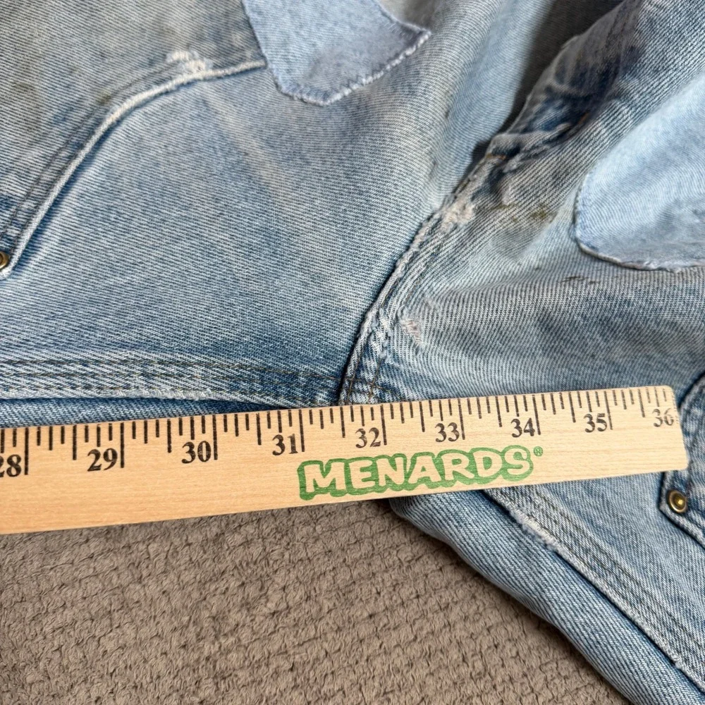 Vintage 2000s Carhartt B73 DST Double Knee Dungaree Jeans Light Wash 32x32